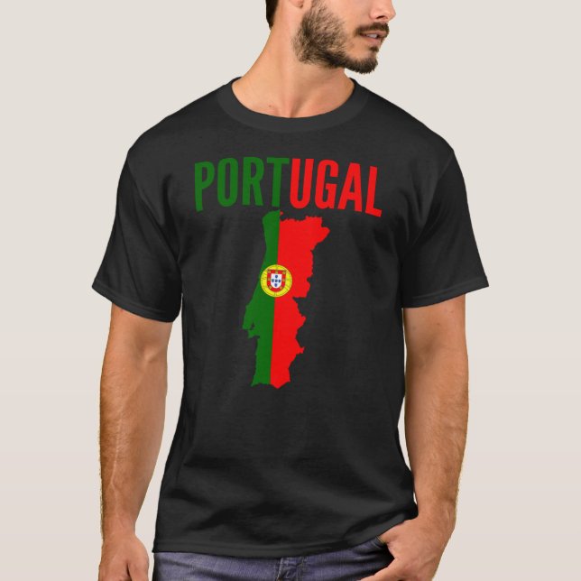 Camiseta Presente português - mapa de Portugal (Frente)