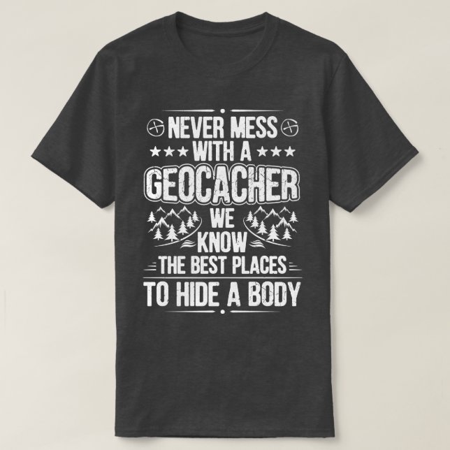Camiseta Presente Presente na Oferta de Cache Geocacher Geo (Frente do Design)