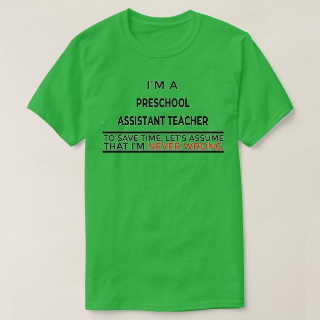 Camiseta Presente Presente Para Homens, Professor Assistent (Frente do Design)