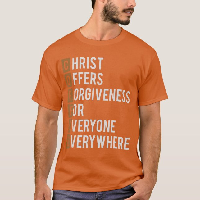 Camiseta Presente Religioso Cristão Café retro (Frente)
