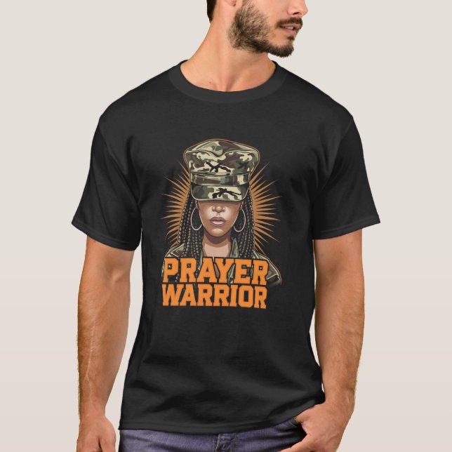 Camiseta Presente Religioso Cristão De Fé Guerreiro De Oraç (Frente)