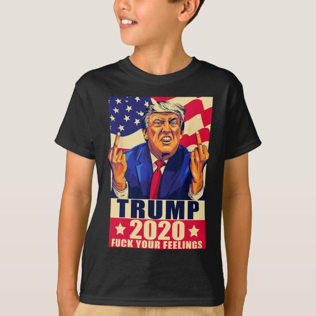 Camiseta Presente Republicano Trump Dedo do Meio Para Seus  (Frente)