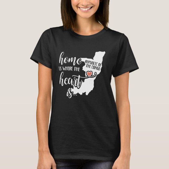 Camiseta Presente residencial na República do Congo - Lar é (Frente)
