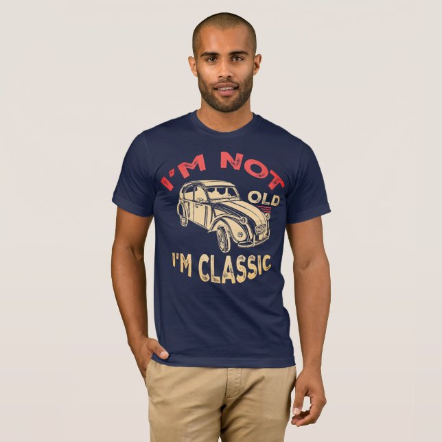 Camiseta Presente Retro Auto, Amante de Carros Clássicos En (Frente Completa)
