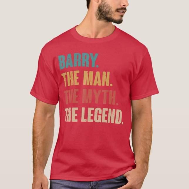 Camiseta Presente Retro da Lenda do Mito do Barry para f (Frente)