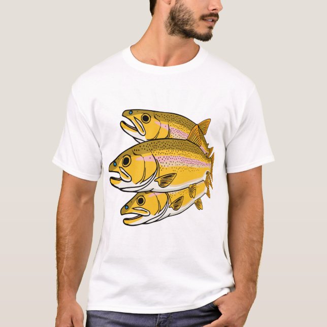 Camiseta Presente Retro de Pesca de Truta Relâmpago (Frente)