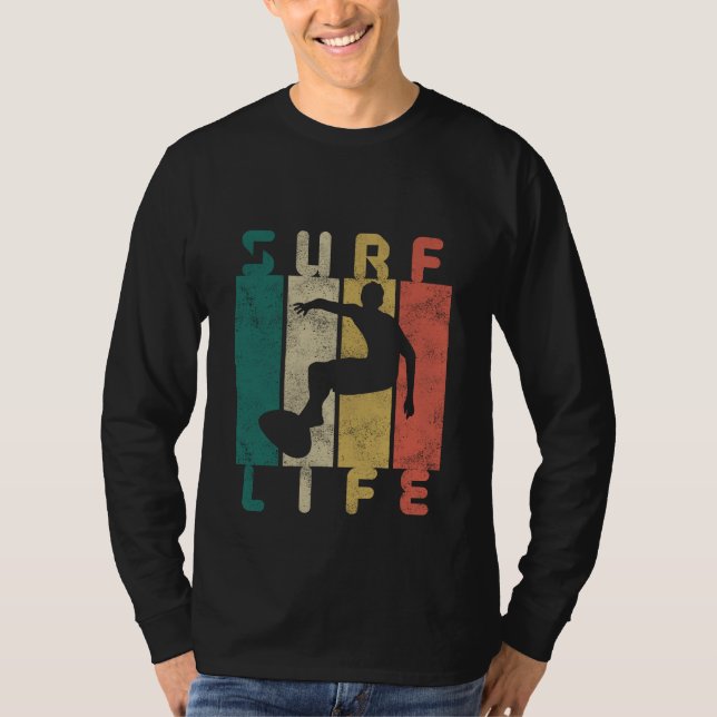 Camiseta presente retrô de surfista (Frente)