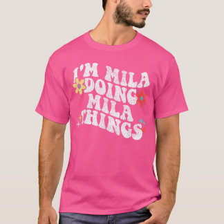 Camiseta Presente Retro Groovy Estou Mila Fazendo Coisas Di