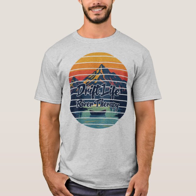 Camiseta Presente Retro Terapia de Rio de Barco à Deriva de (Frente)