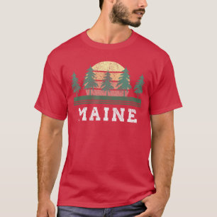 Camiseta Presente Retro Vintage Maine Homens Mulheres amigo