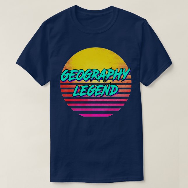 Camiseta Presente Retrogeográfico dos anos 80 (Frente do Design)