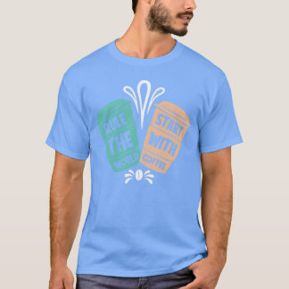 Camiseta Presente Rulehe Mundo Começa Com Café