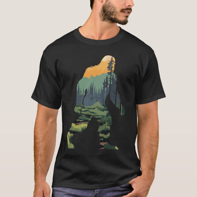 Camiseta Presente Silhueta com pôr do sol na montanha da fl (Frente)