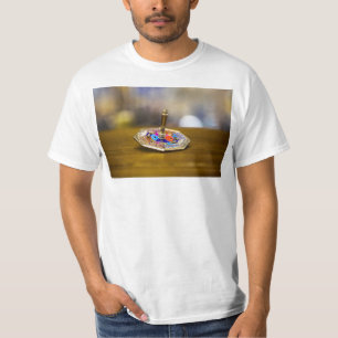 Camiseta Presente SlipperyJoe Hanukkah dreidel base octogon