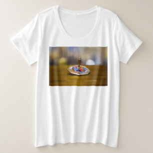 Camiseta Presente SlipperyJoe Hanukkah dreidel base octogon