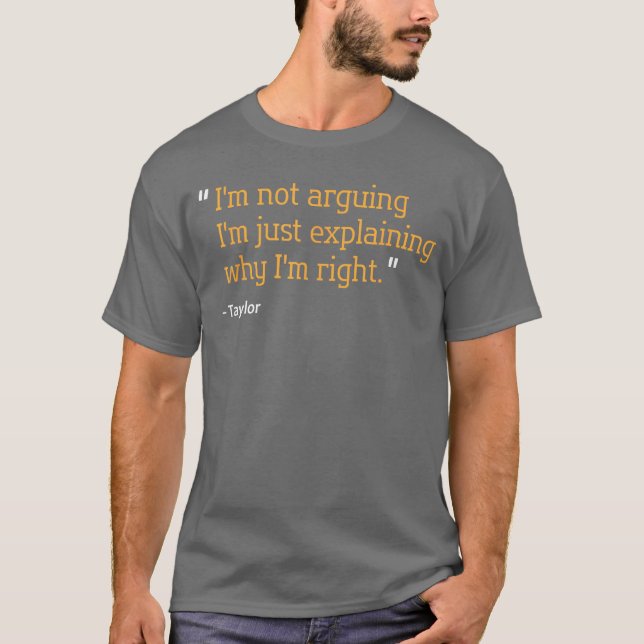 Camiseta Presente Taylor Citação Piada Aniversário Nome Per (Frente)