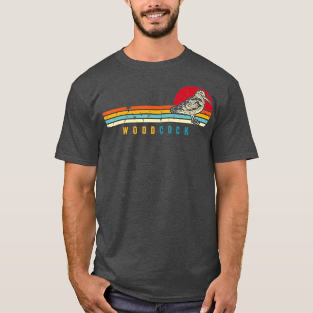 Camiseta Presente Única de Pássaro de Woodcock Americano Re (Frente)