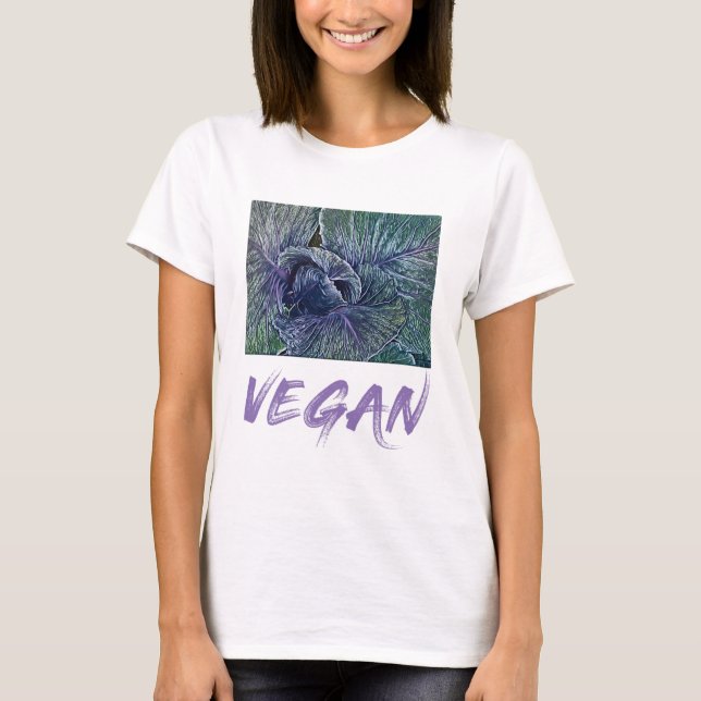 Camiseta Presente Vegan Red Cabbage Vintage (Frente)