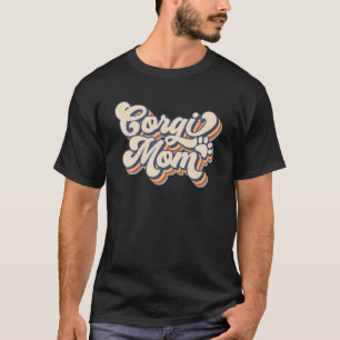 Camiseta Presente Vintage Retro para Mãe de Corgi Amante de