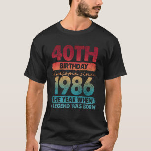 Camiseta Presentes 40 Anos Vintage 1986 Edição Limitada 40a