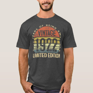 Camiseta Presentes com 100 anos Vintage 1922 Limited Editio