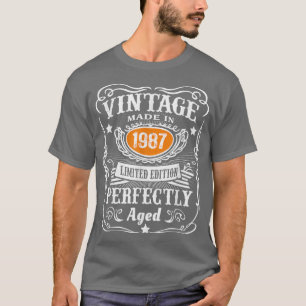 Camiseta Presentes com 35 anos Vintage 1987 Limited Edition