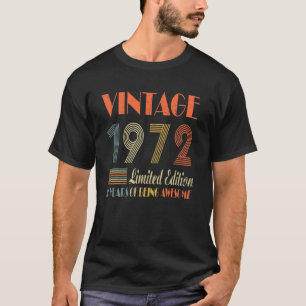 Camiseta Presentes com 50 anos Vintage 1972 Limited Edition