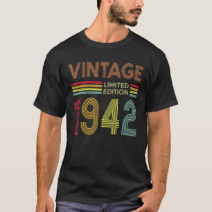 Camiseta Presentes com 80 anos Vintage 1942 Limited Edition