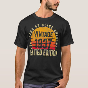 Camiseta Presentes com 84 anos Vintage 1937 Limited Edition