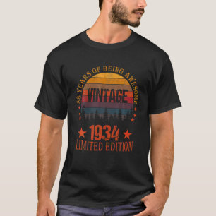 Camiseta Presentes com 88 anos Vintage 1934 Limited Edition
