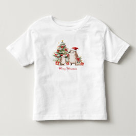 Camiseta Presentes da Árvore de Natal doouriço-cacheiro par
