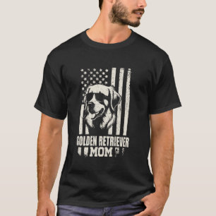 Camiseta Presentes da Bandeira Americana da Mãe do Cão Retr