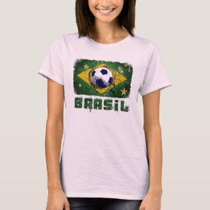 Camiseta Presentes da bandeira do futebol de Brasil do
