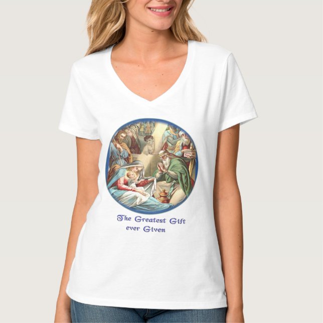Camiseta Presentes da natividade de Jesus (Frente)