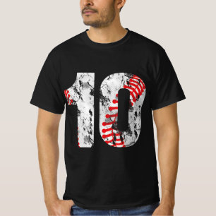 Camiseta Presentes de 10 anos Número 10 Baseball 10º Aniver