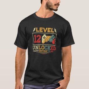 Camiseta Presentes de 12 anos Nível 12 Liberados 12 Anivers
