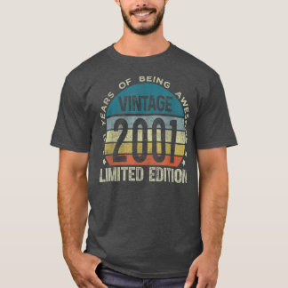 Camiseta Presentes de 21 Anos Vintage 2001 Edição Limitada 