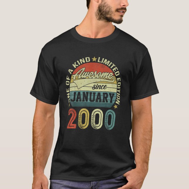 Camiseta Presentes De 22 Anos Incríveis Desde Janeiro De 20 (Frente)