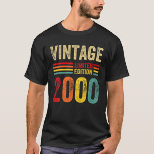 Camiseta Presentes de 22 Anos Vintage 2000 Edição Limitada