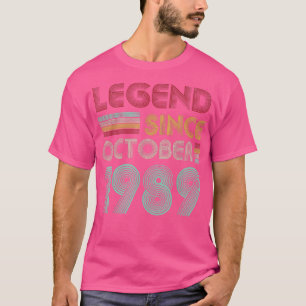 Camiseta Presentes de 33 Anos Lenda Desde Outubro de 1989 3