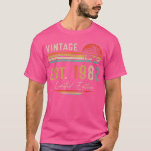 Camiseta Presentes de 40 anos Vintage 1982 Limited Edition