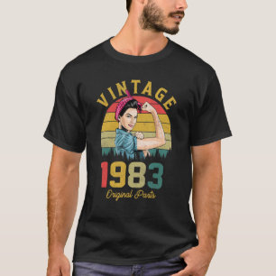 Camiseta Presentes De 40 Anos Vintage 1983 aniversário de 4