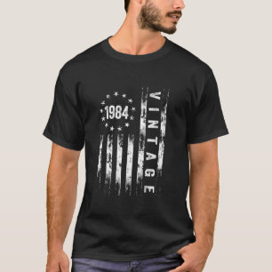 Camiseta Presentes de 40 anos Vintage 1984 Bandeira America