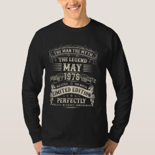 Camiseta Presentes de 49 anos para homens Maio 1976 49º Nas