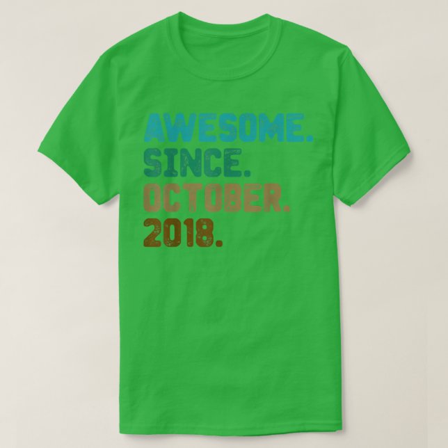 Camiseta Presentes De 4 Anos Incríveis Desde Outubro De 201 (Frente do Design)