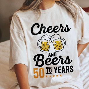 Camiseta Presentes de 50 Anos de Aniversário Cheers And Bee