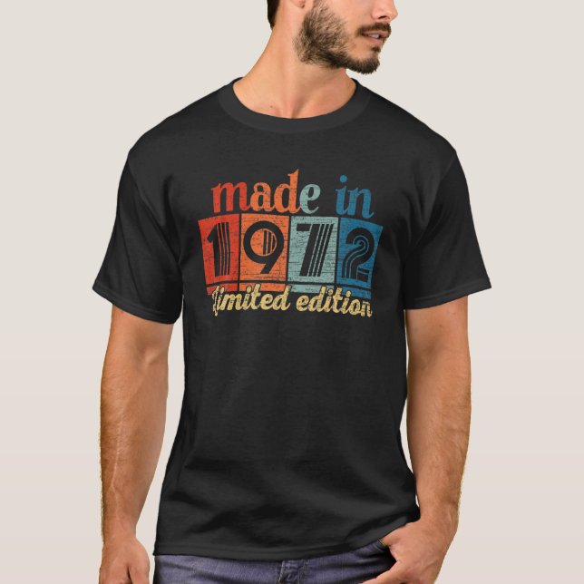 Camiseta Presentes de 50 anos de idade feitos em 1972 Limit (Frente)