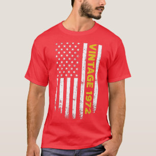 Camiseta Presentes de 50 anos Vintage 1972 Bandeira America