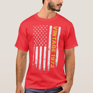 Camiseta Presentes de 50 anos Vintage 1972 Bandeira America