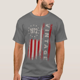 Camiseta Presentes de 50 anos Vintage 1972 Bandeira America
